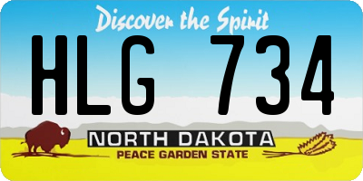 ND license plate HLG734