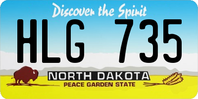 ND license plate HLG735