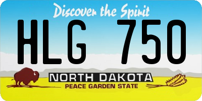 ND license plate HLG750