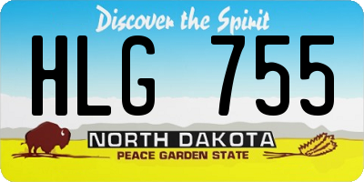 ND license plate HLG755