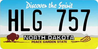 ND license plate HLG757