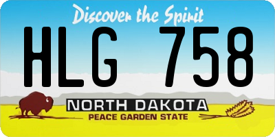 ND license plate HLG758