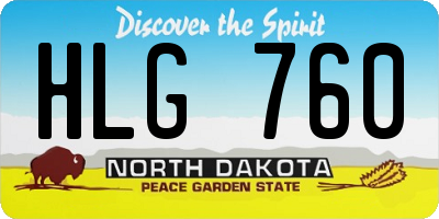 ND license plate HLG760