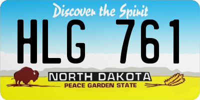 ND license plate HLG761