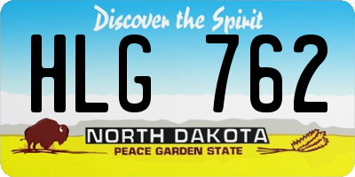 ND license plate HLG762