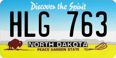 ND license plate HLG763