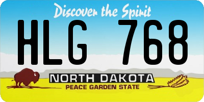 ND license plate HLG768