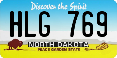ND license plate HLG769