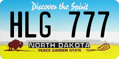 ND license plate HLG777