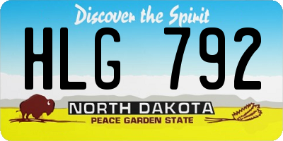 ND license plate HLG792