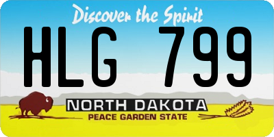 ND license plate HLG799