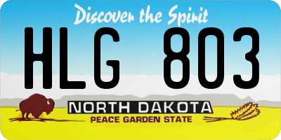 ND license plate HLG803