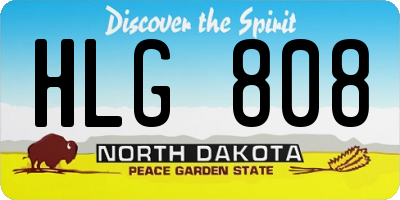 ND license plate HLG808