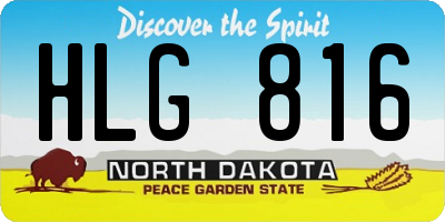ND license plate HLG816