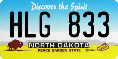 ND license plate HLG833