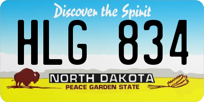 ND license plate HLG834