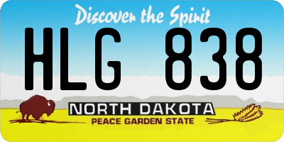 ND license plate HLG838