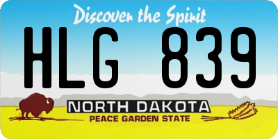 ND license plate HLG839