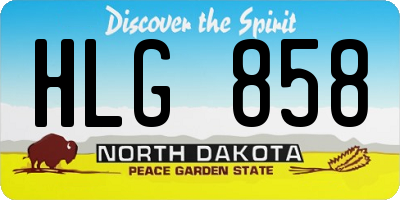 ND license plate HLG858
