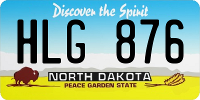 ND license plate HLG876