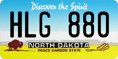 ND license plate HLG880
