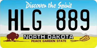 ND license plate HLG889