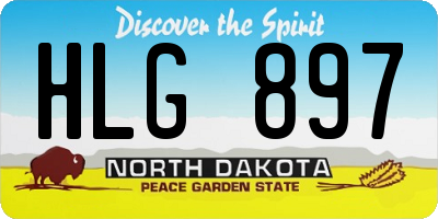 ND license plate HLG897