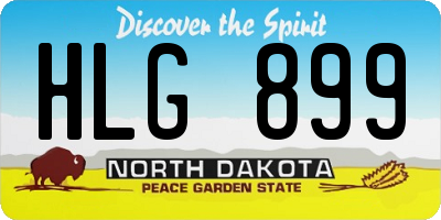 ND license plate HLG899