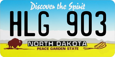 ND license plate HLG903