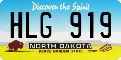 ND license plate HLG919