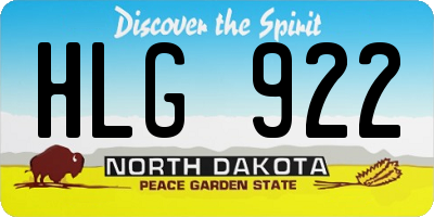 ND license plate HLG922