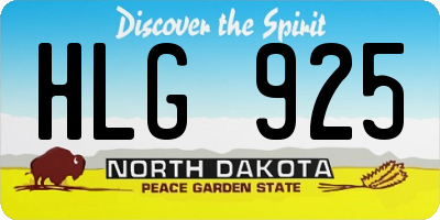 ND license plate HLG925
