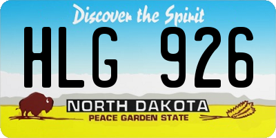 ND license plate HLG926