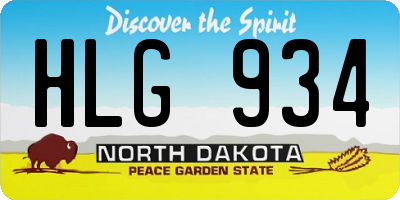 ND license plate HLG934