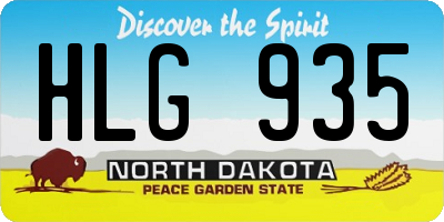 ND license plate HLG935