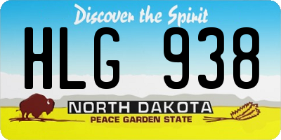 ND license plate HLG938