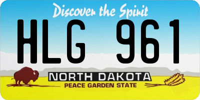ND license plate HLG961