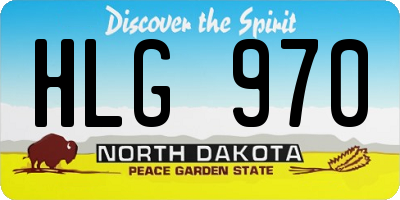 ND license plate HLG970