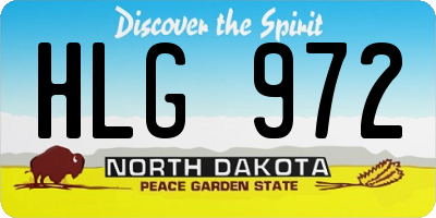 ND license plate HLG972