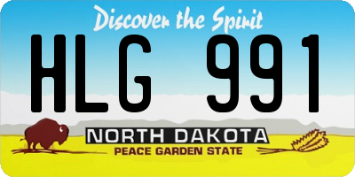 ND license plate HLG991