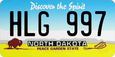 ND license plate HLG997