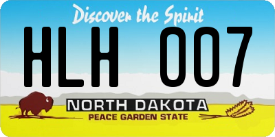 ND license plate HLH007