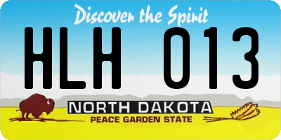 ND license plate HLH013