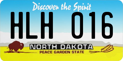 ND license plate HLH016