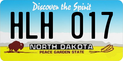 ND license plate HLH017