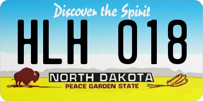ND license plate HLH018