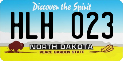ND license plate HLH023