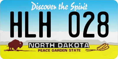 ND license plate HLH028