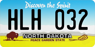 ND license plate HLH032