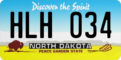 ND license plate HLH034